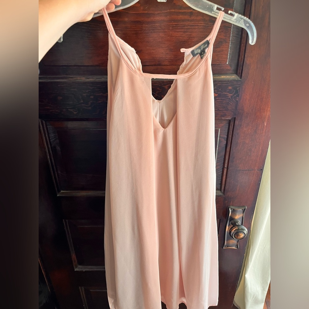 Lily Rose Peach Sleeveless Dress